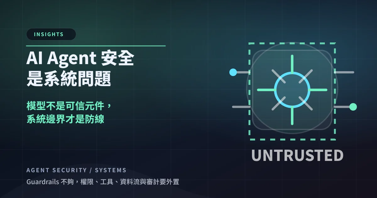 AI Agent 安全新共識：模型不是可信元件，系統邊界才是防線