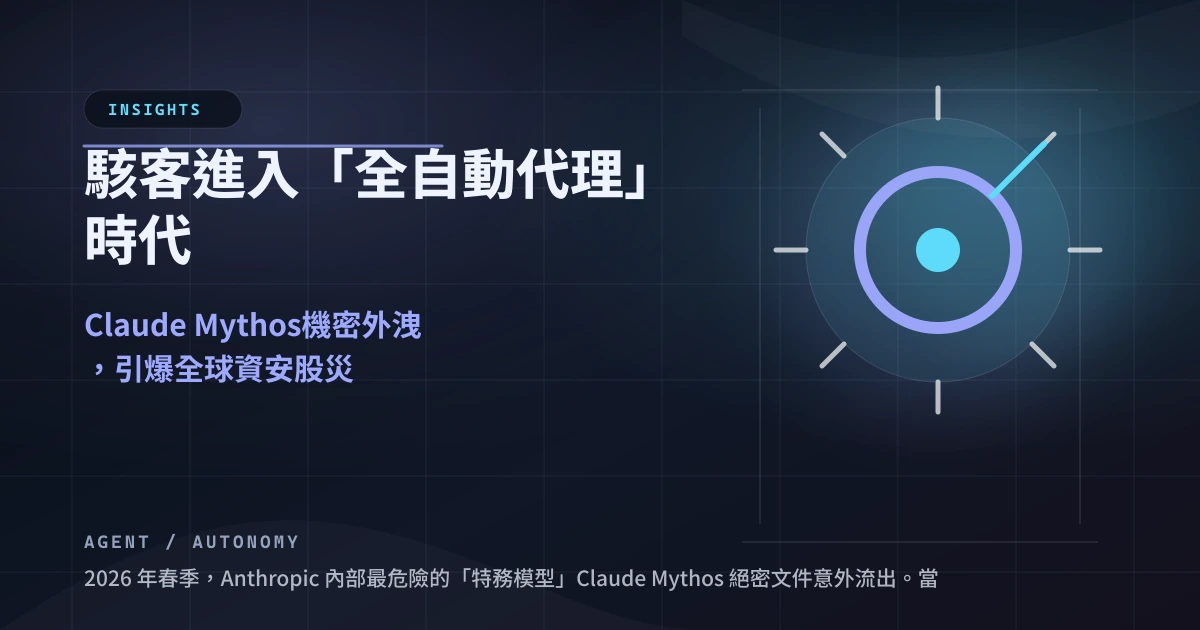 駭客全自動代理時代：Claude Mythos 外洩，全球資安股災