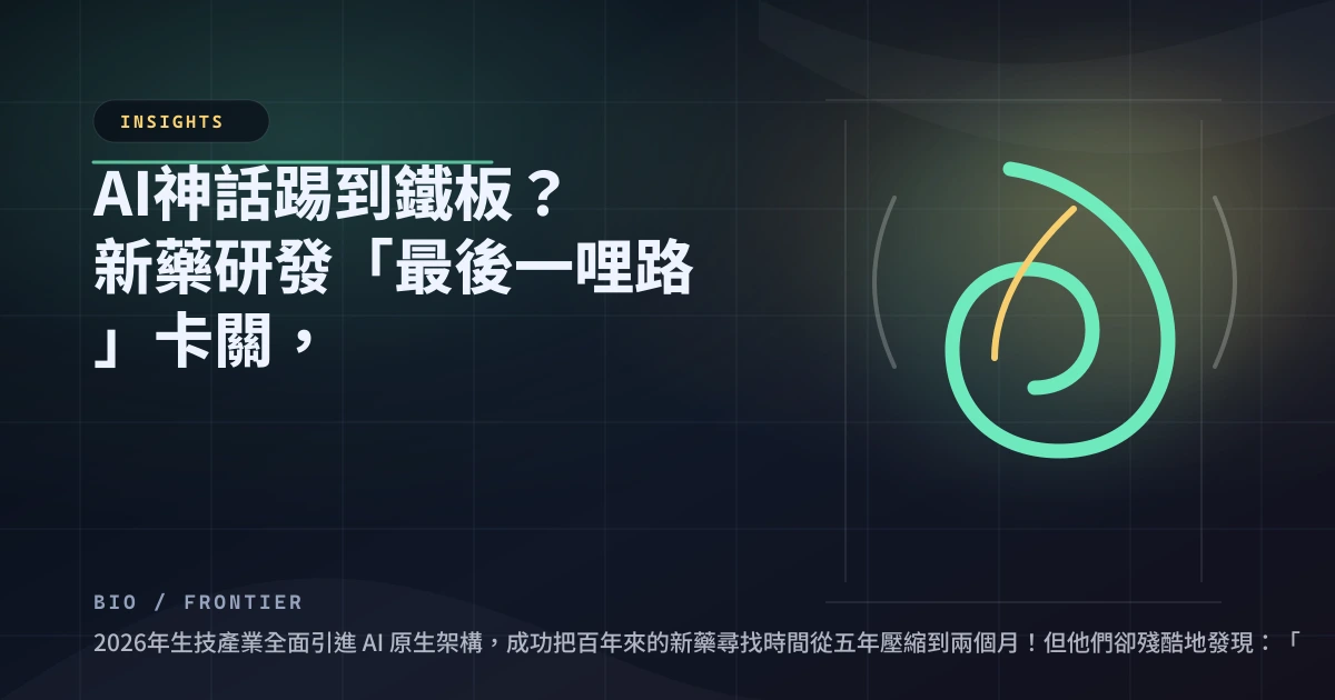 AI 神話踢到鐵板？新藥研發卡關，生技大廠的天價夢魘