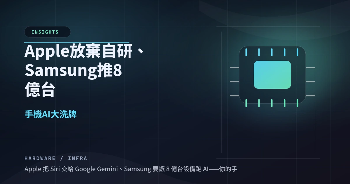 Apple 放棄自研、Samsung 推 8 億台——手機 AI 大洗牌