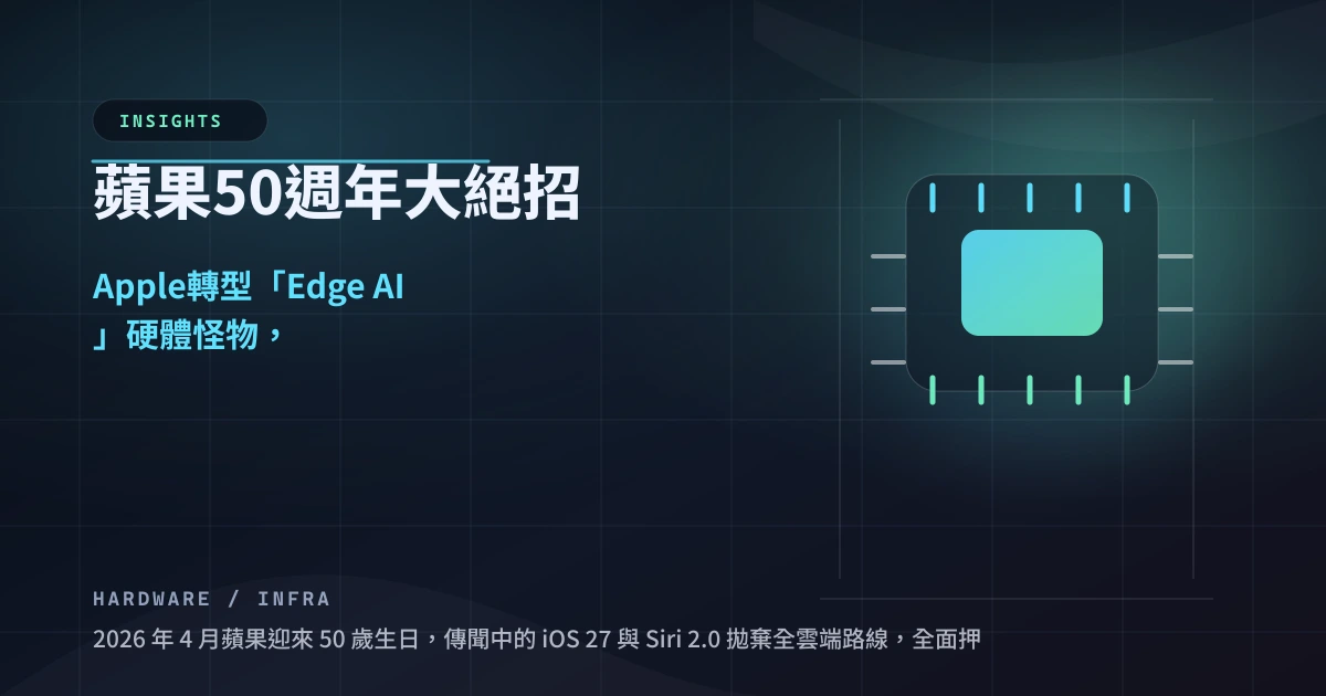 蘋果 50 週年：Apple 轉型 Edge AI，斷雲端巨頭生路？