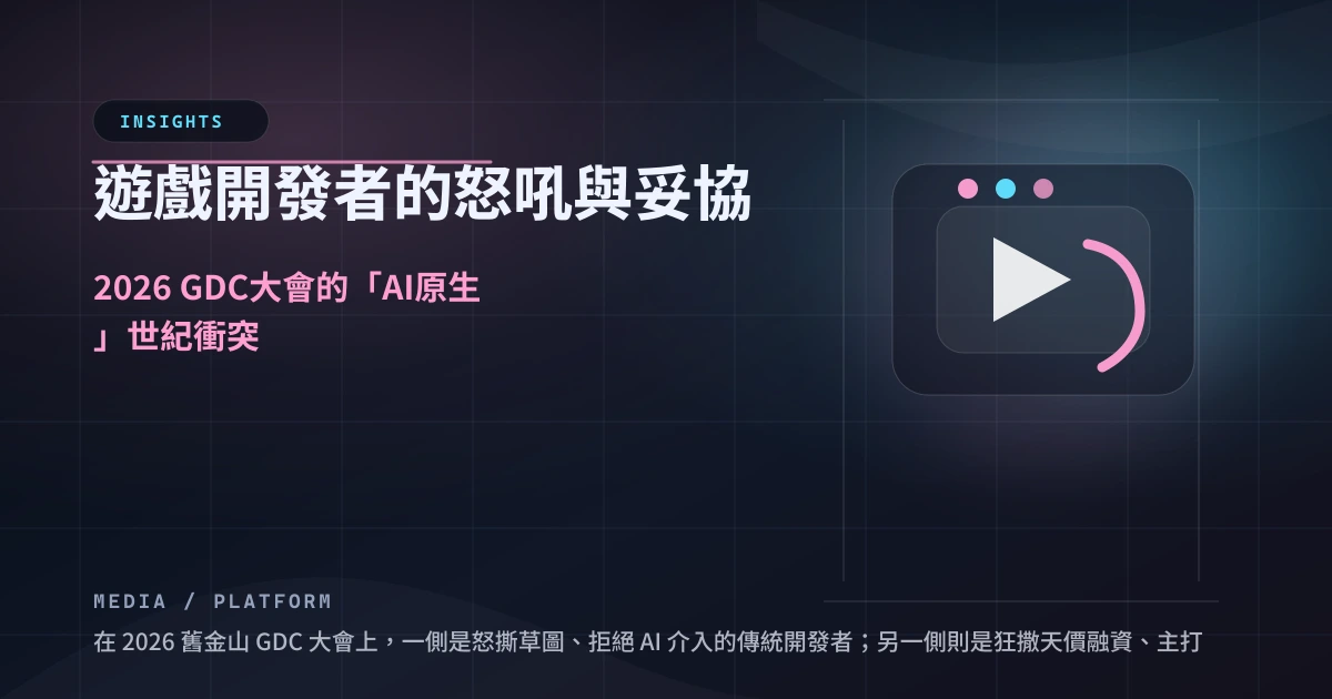 遊戲開發者的怒吼與妥協：2026 GDC 大會的「AI 原生」世紀衝突
