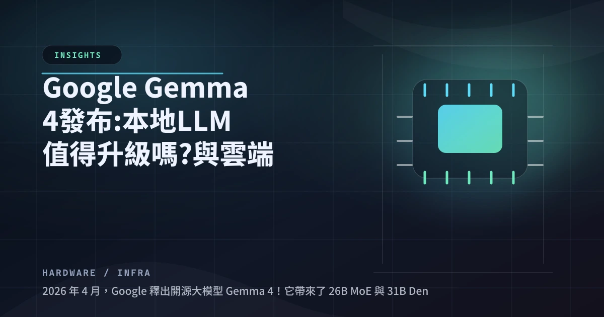 Google Gemma 4：本地 LLM 升級？雲端 API 效能實測