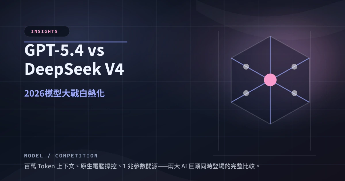 GPT-5.4 vs DeepSeek V4：2026 模型大戰白熱化