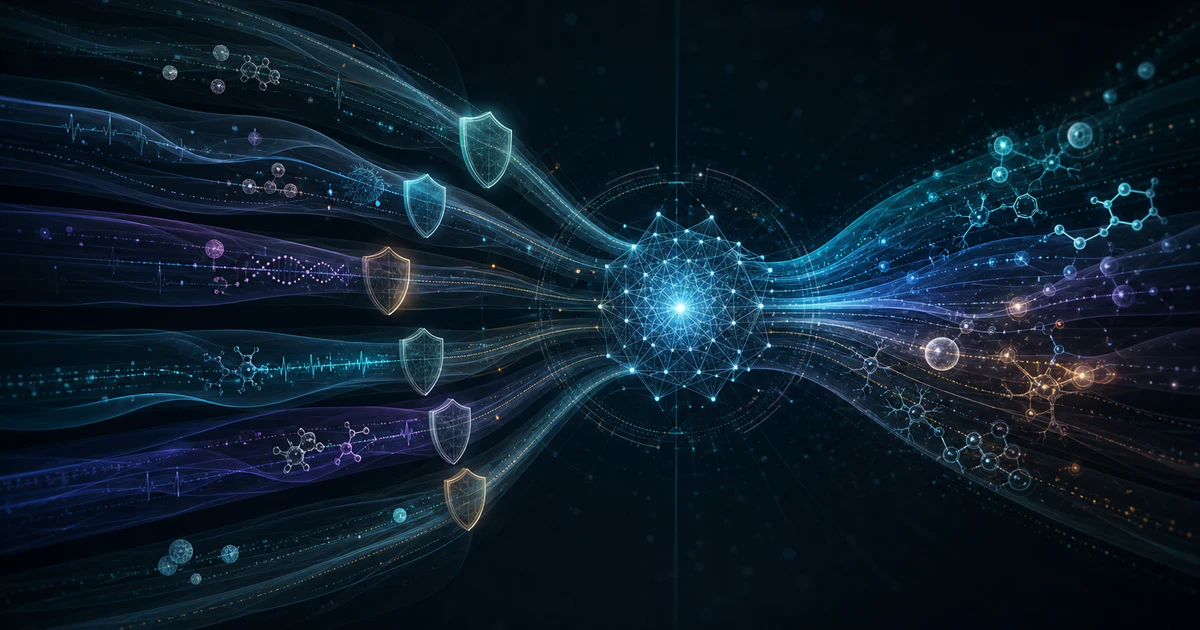 深色基因證據檔案與臨床審查封印，呈現 AI 重新分析罕病病例後由醫師確認診斷